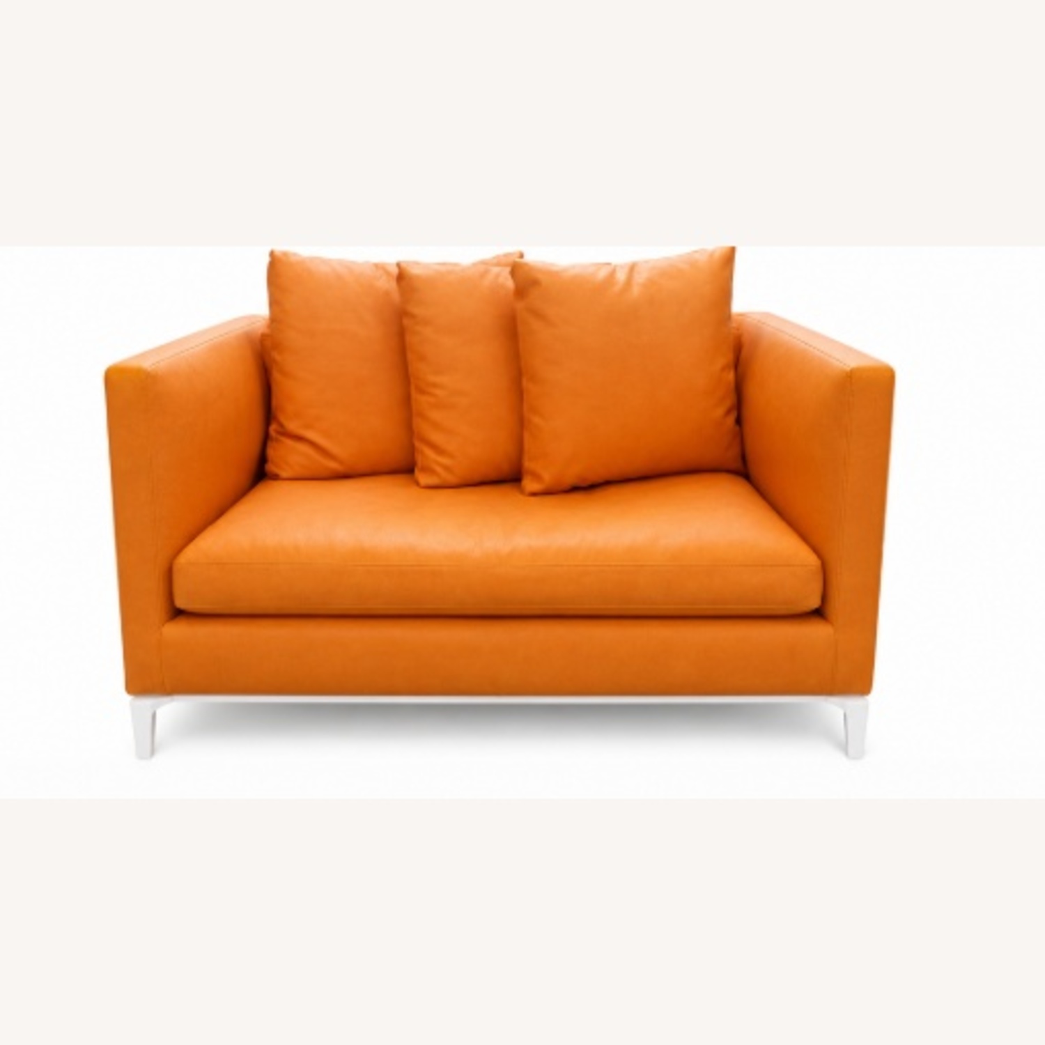 Minotti Orange Leather Andersen Lovechair - image-5