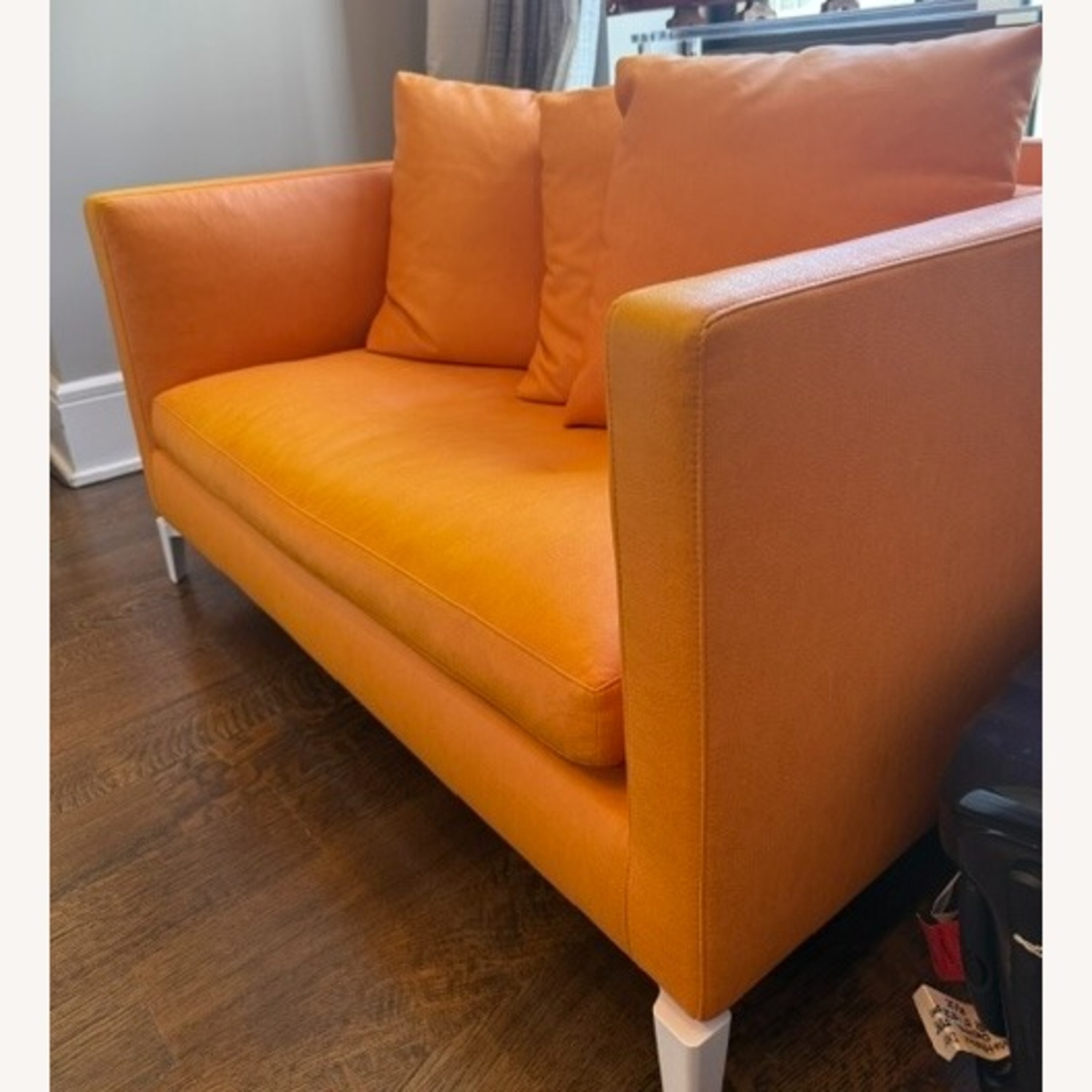 Minotti Orange Leather Andersen Lovechair - image-3