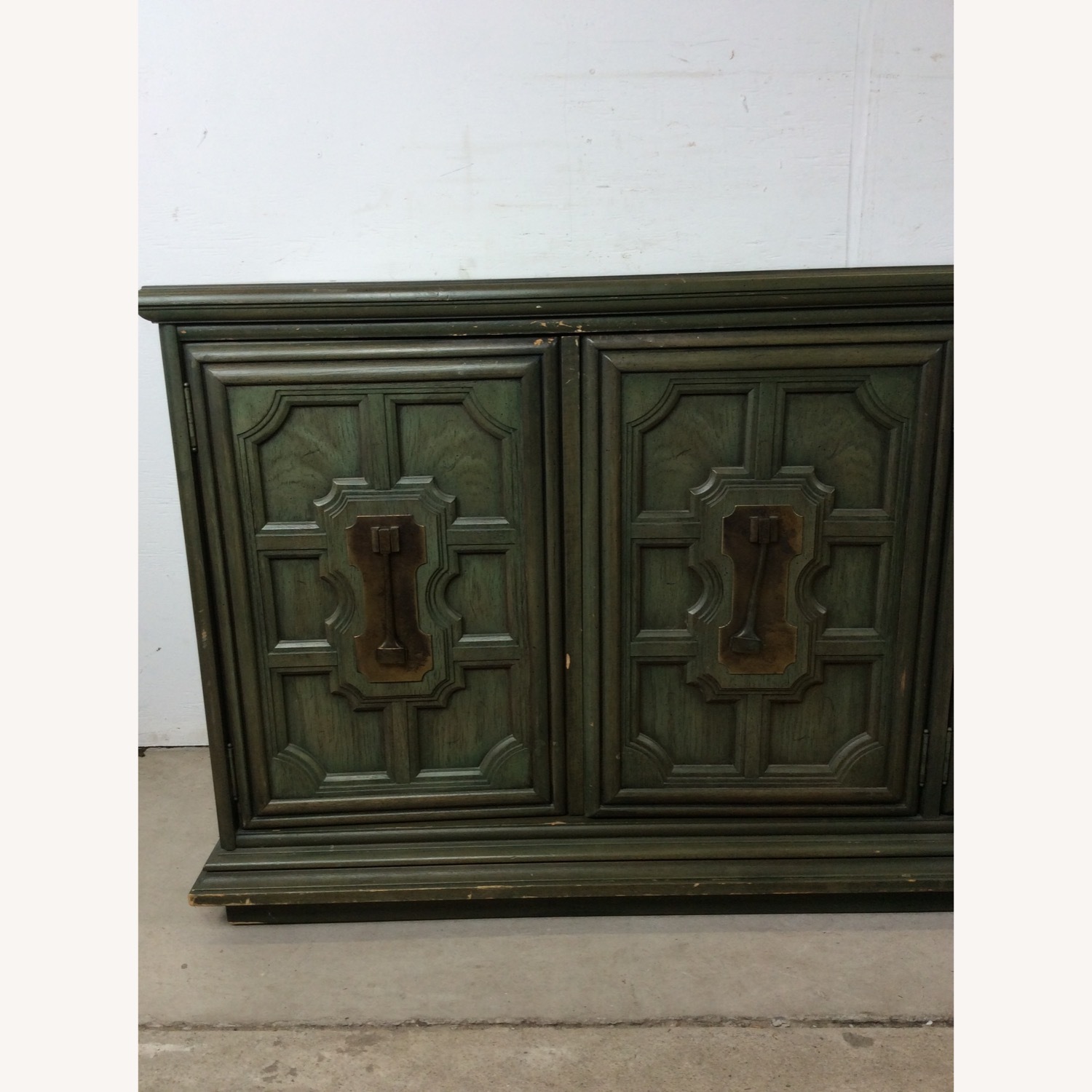 Mid Century Jade Credenza with Brass Hardware - image-11