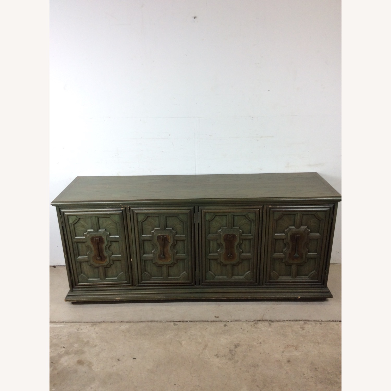 Mid Century Jade Credenza with Brass Hardware - image-2