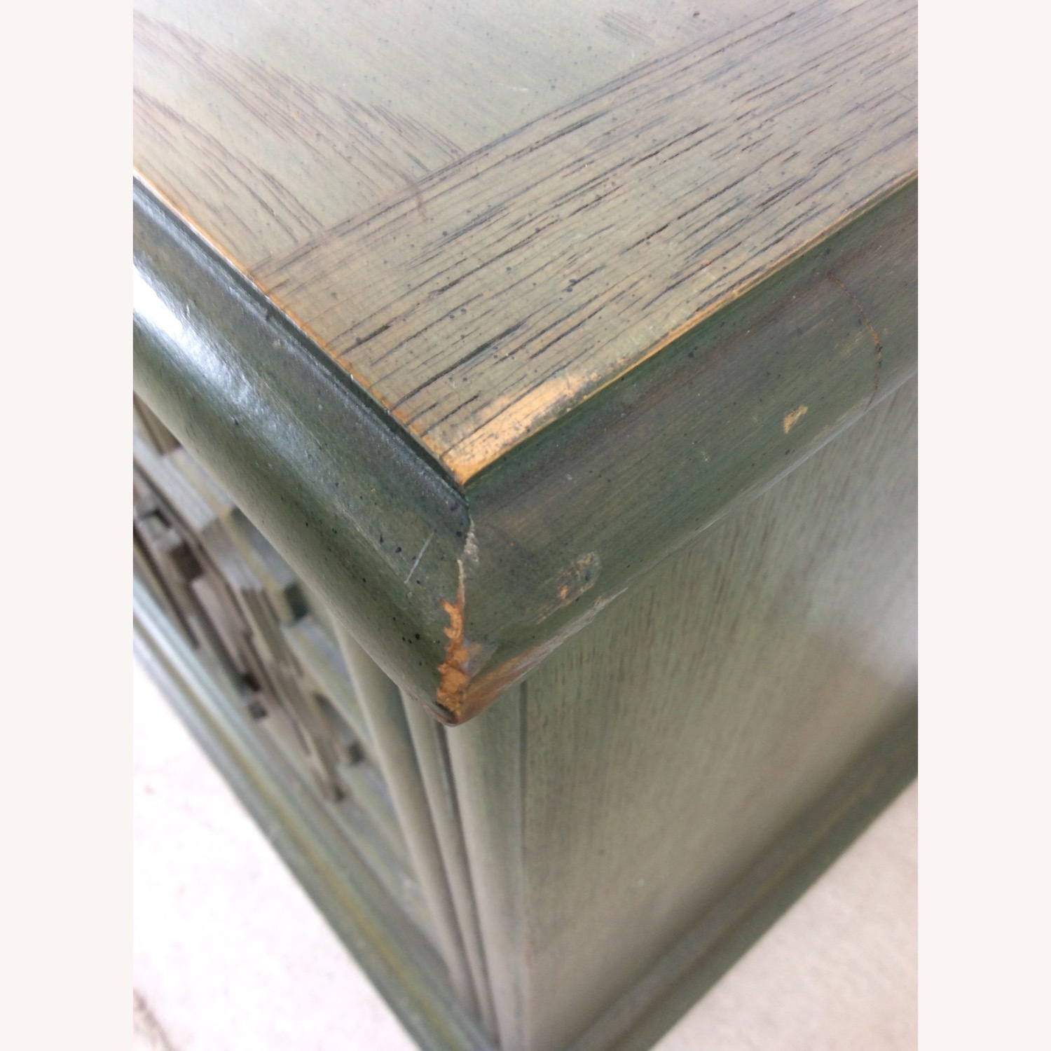 Mid Century Jade Credenza with Brass Hardware - image-5