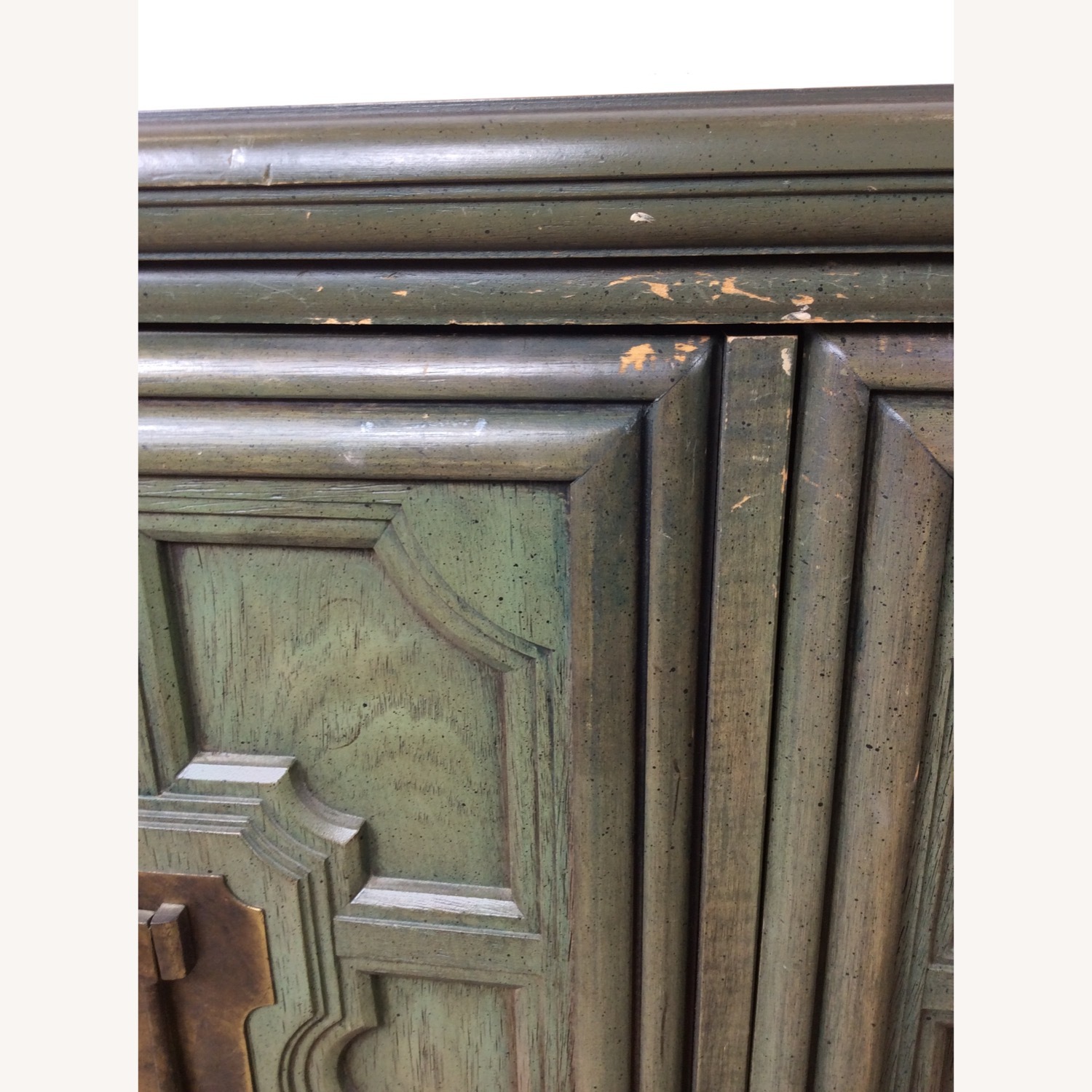 Mid Century Jade Credenza with Brass Hardware - image-8