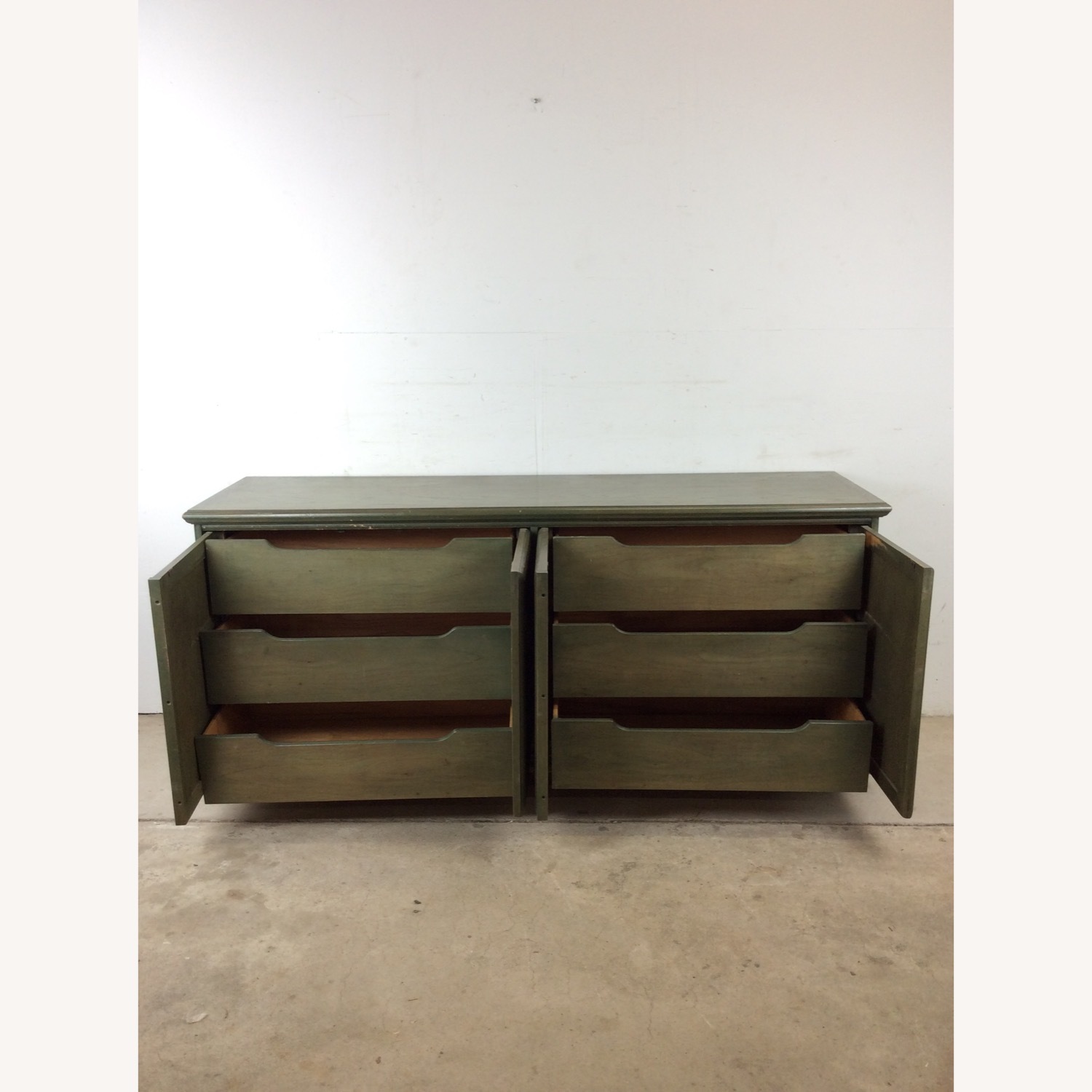 Mid Century Jade Credenza with Brass Hardware - image-19