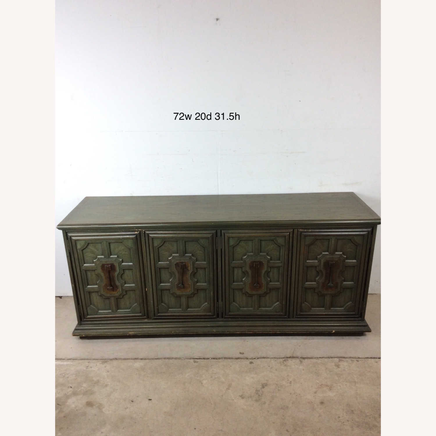 Mid Century Jade Credenza with Brass Hardware - image-3