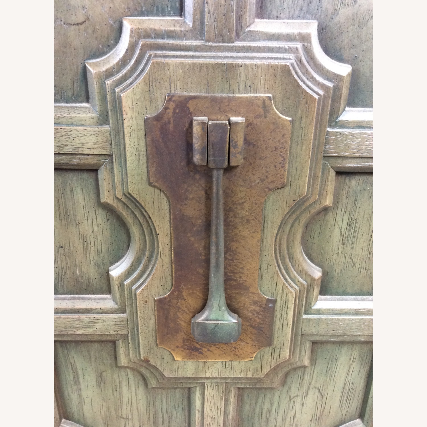 Mid Century Jade Credenza with Brass Hardware - image-23