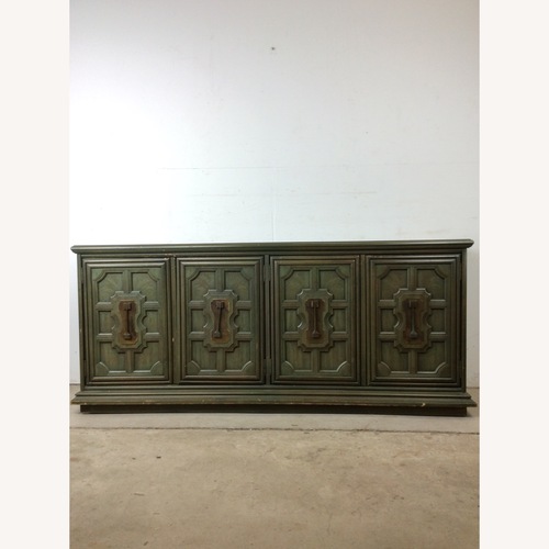 Used Mid Century Jade Credenza with Brass Hardware for sale on AptDeco