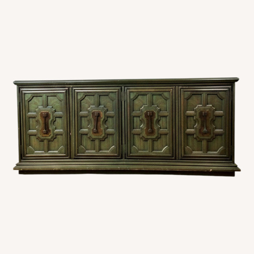 Used Mid Century Jade Credenza with Brass Hardware for sale on AptDeco