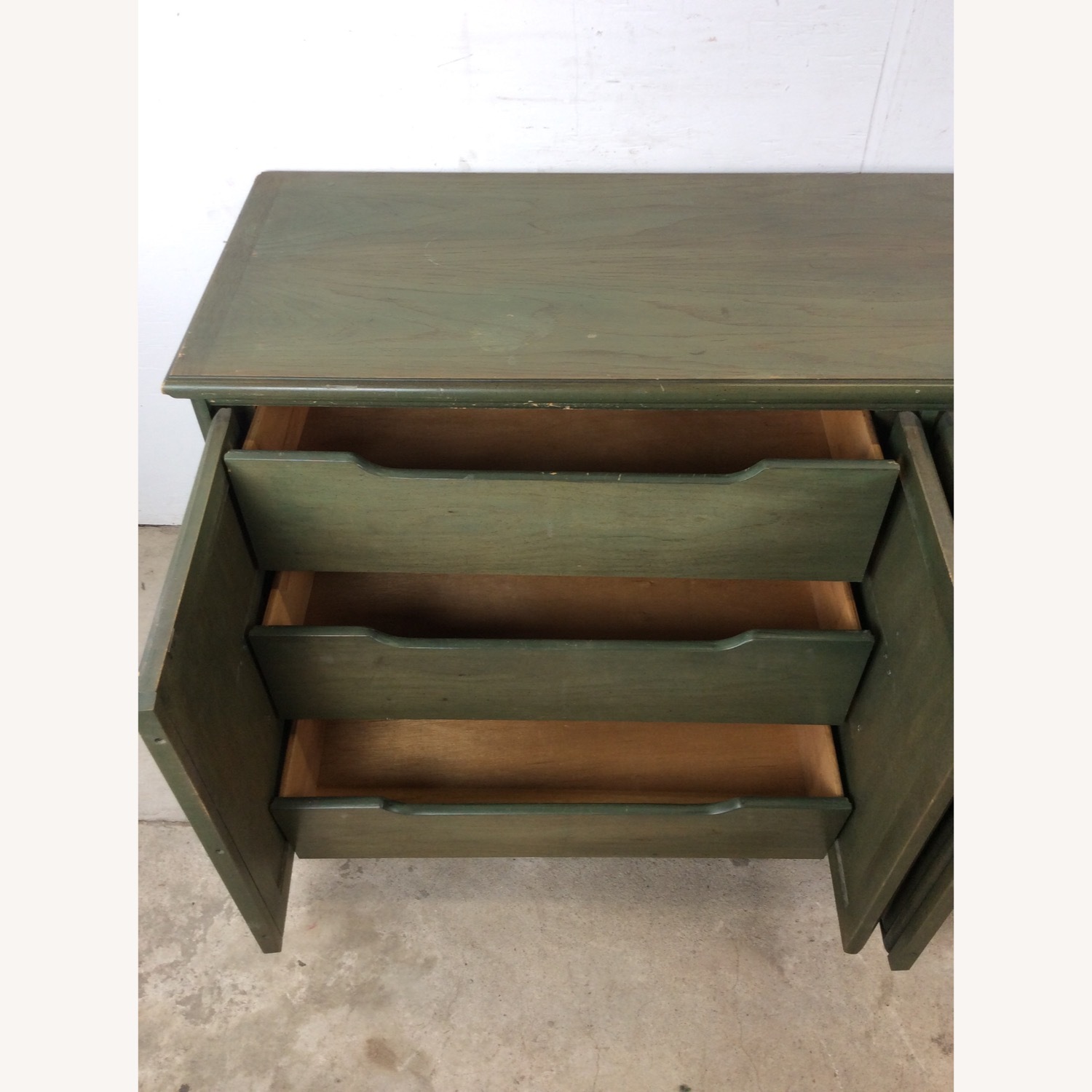 Mid Century Jade Credenza with Brass Hardware - image-21
