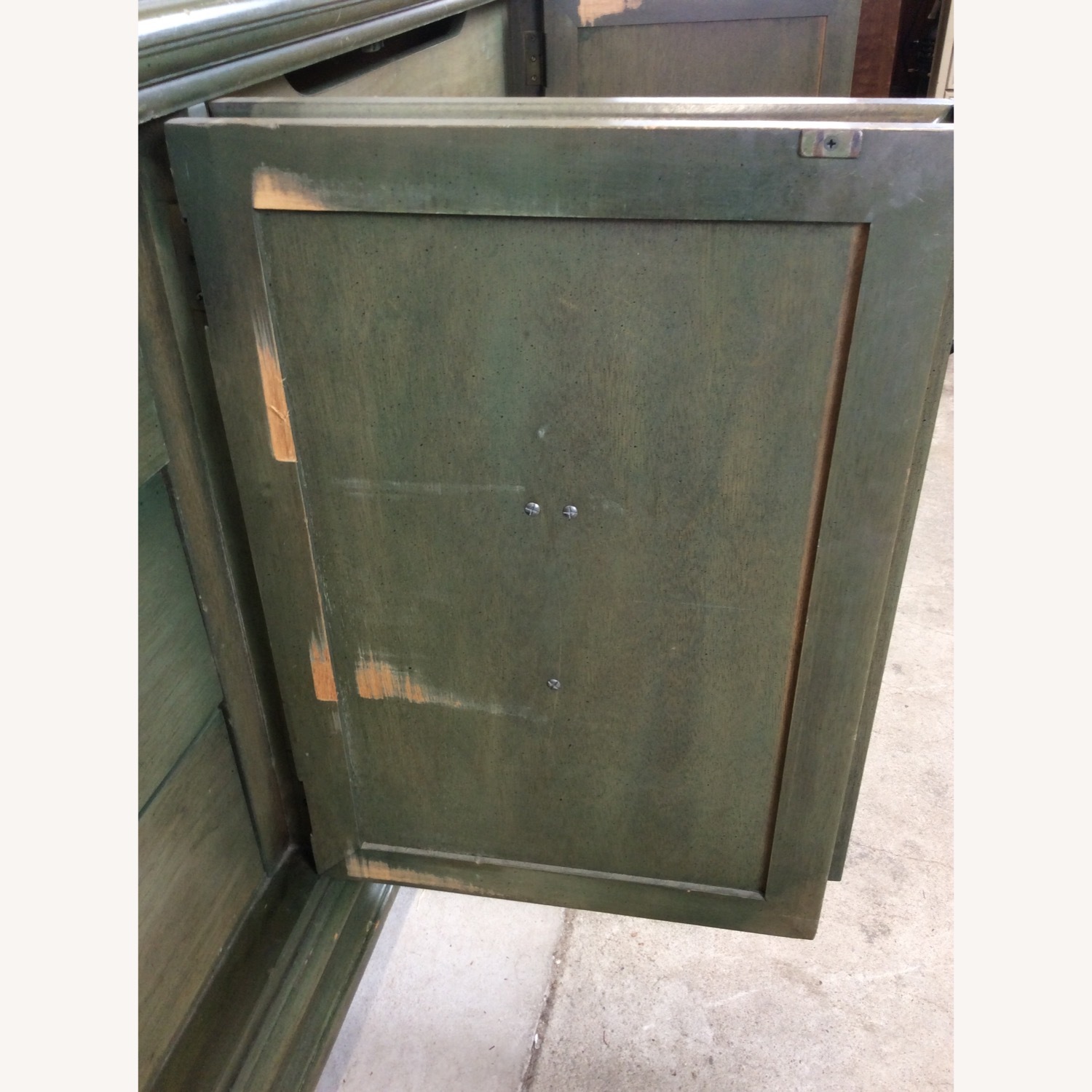Mid Century Jade Credenza with Brass Hardware - image-18