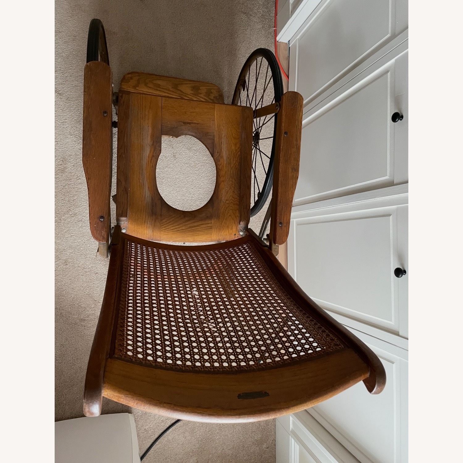 Vintage/Antique Natural Wood Accent Chair - image-9