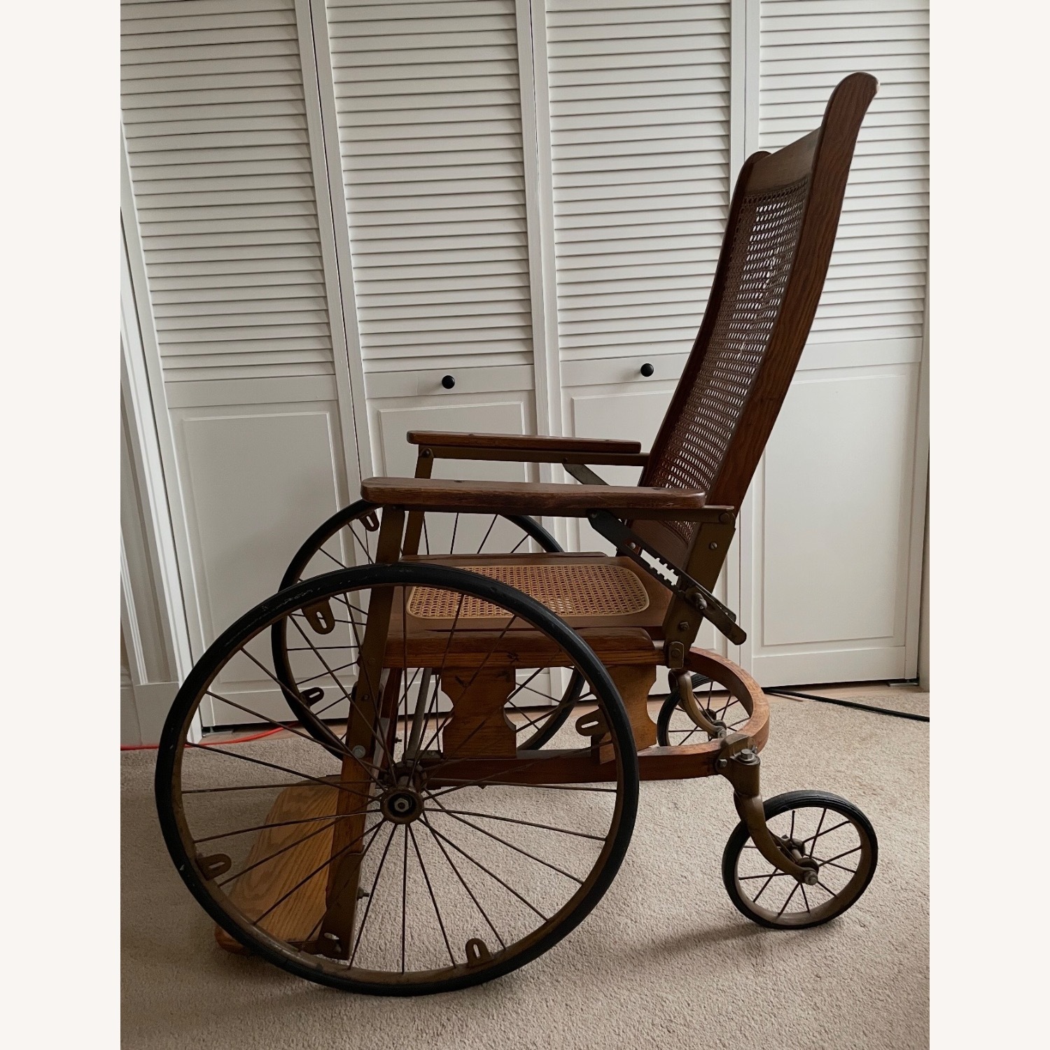 Vintage/Antique Natural Wood Accent Chair - image-1