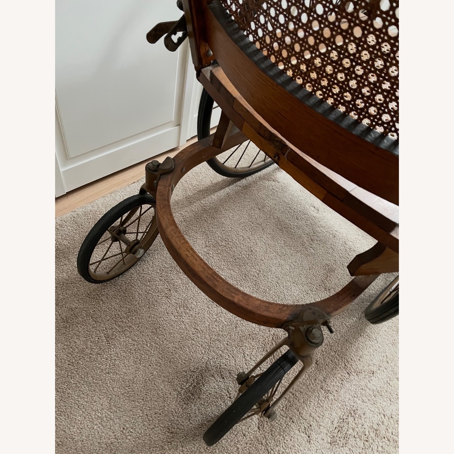 Vintage/Antique Natural Wood Accent Chair - image-4