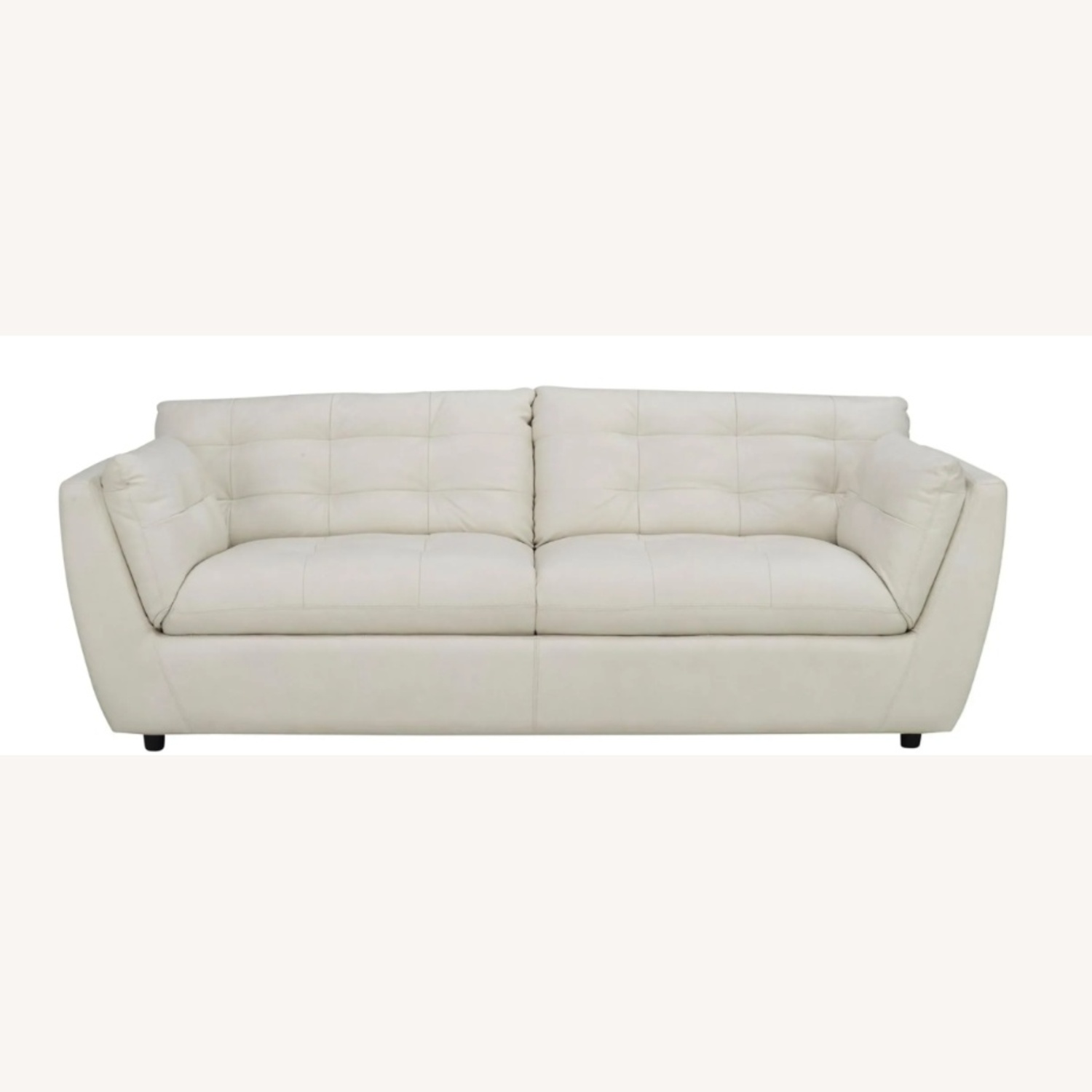 2 belarely used leather sofas - image-4