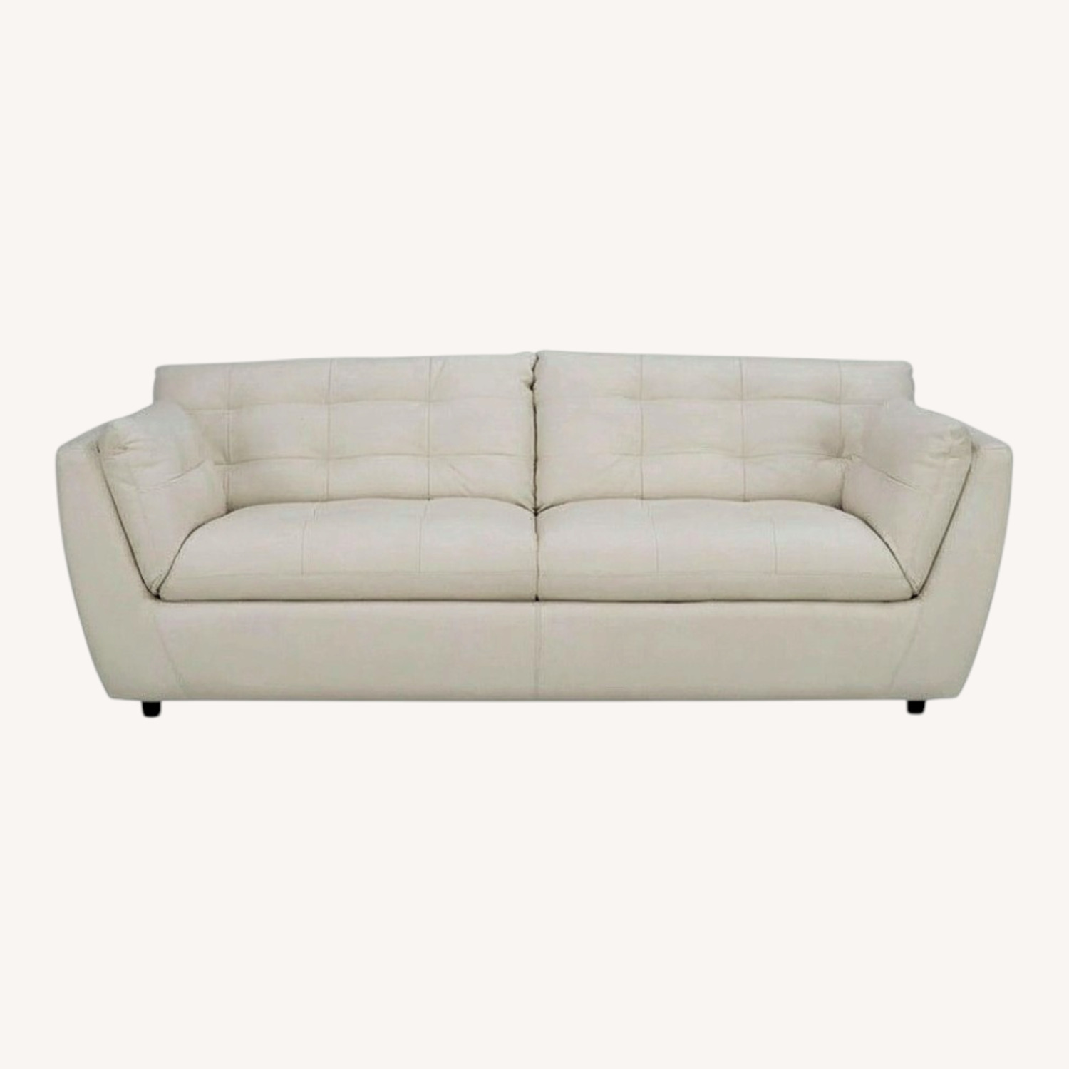 2 belarely used leather sofas - image-0