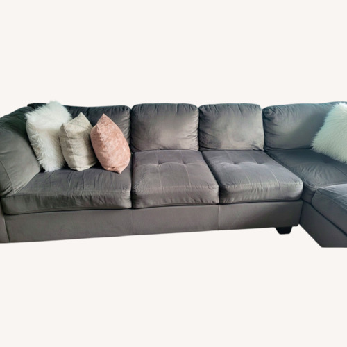 Used Mackenzie Gray Sectional With Pillows for sale on AptDeco