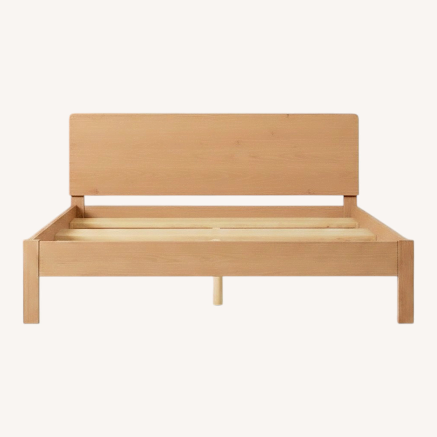West Elm Simple White Wood Full Bed - image-0