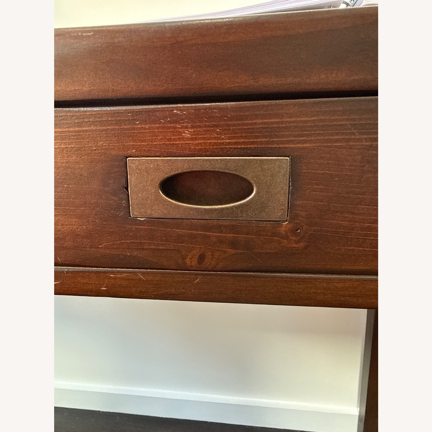 Crate & Barrel Morris 48" Chocolate Brown Writing Desk - image-3