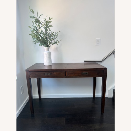 Used Crate & Barrel Morris 48" Chocolate Brown Writing Desk for sale on AptDeco