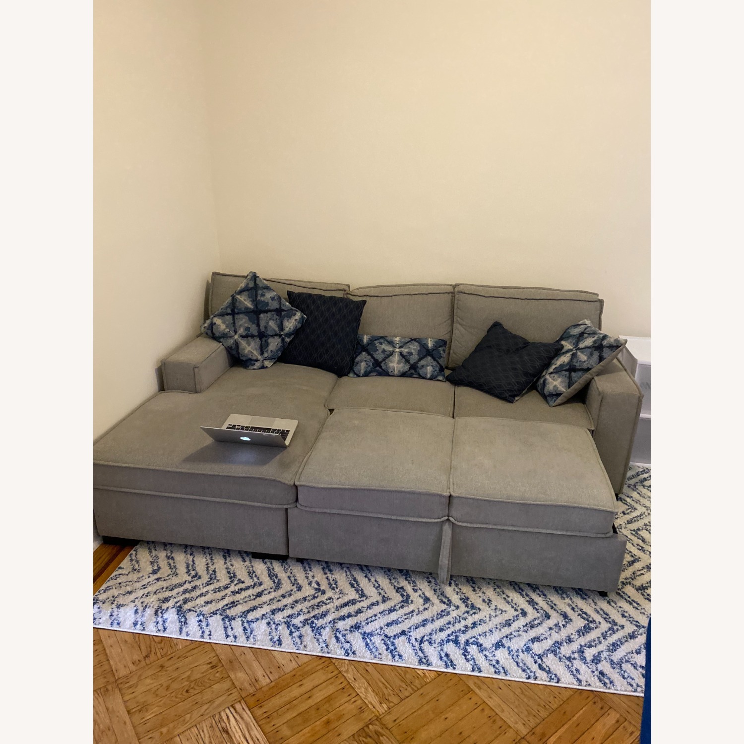 Bob's Discount Furniture Playmax Light Gray Chaise Lounge - image-4