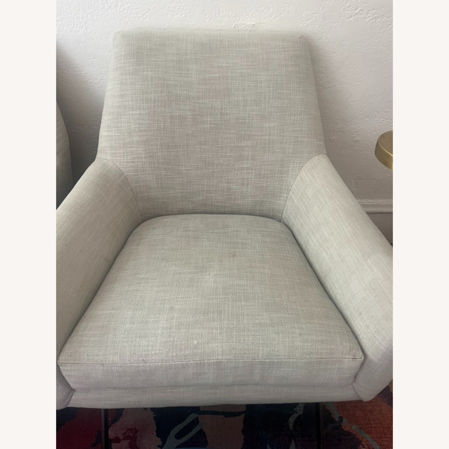 West Elm Lucas Light Gray Linen Armchair - image-1
