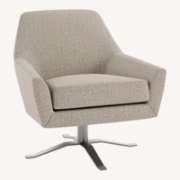 West Elm Lucas Light Gray Linen Armchair