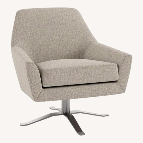 Used West Elm Lucas Light Gray Linen Armchair for sale on AptDeco