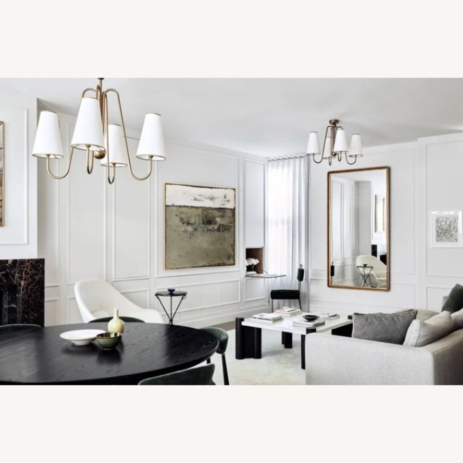 Restoration Hardware Salon Gold Glass Wall Mirror - image-3