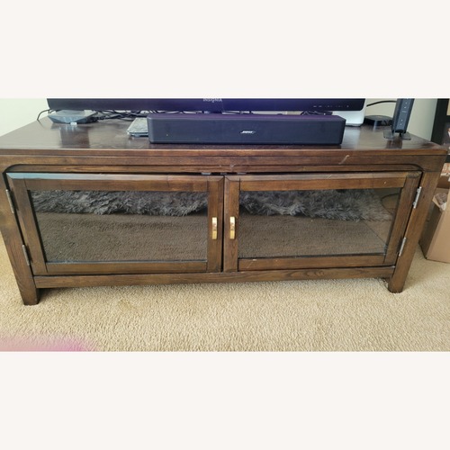 Used Mahogany TV Console with Storage for sale on AptDeco