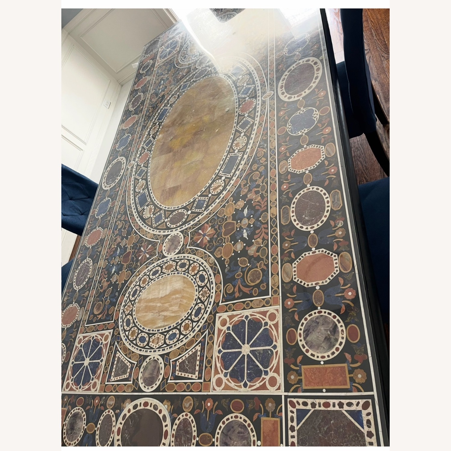  Pietra Dura Marble Inlay Dining Table  - image-1