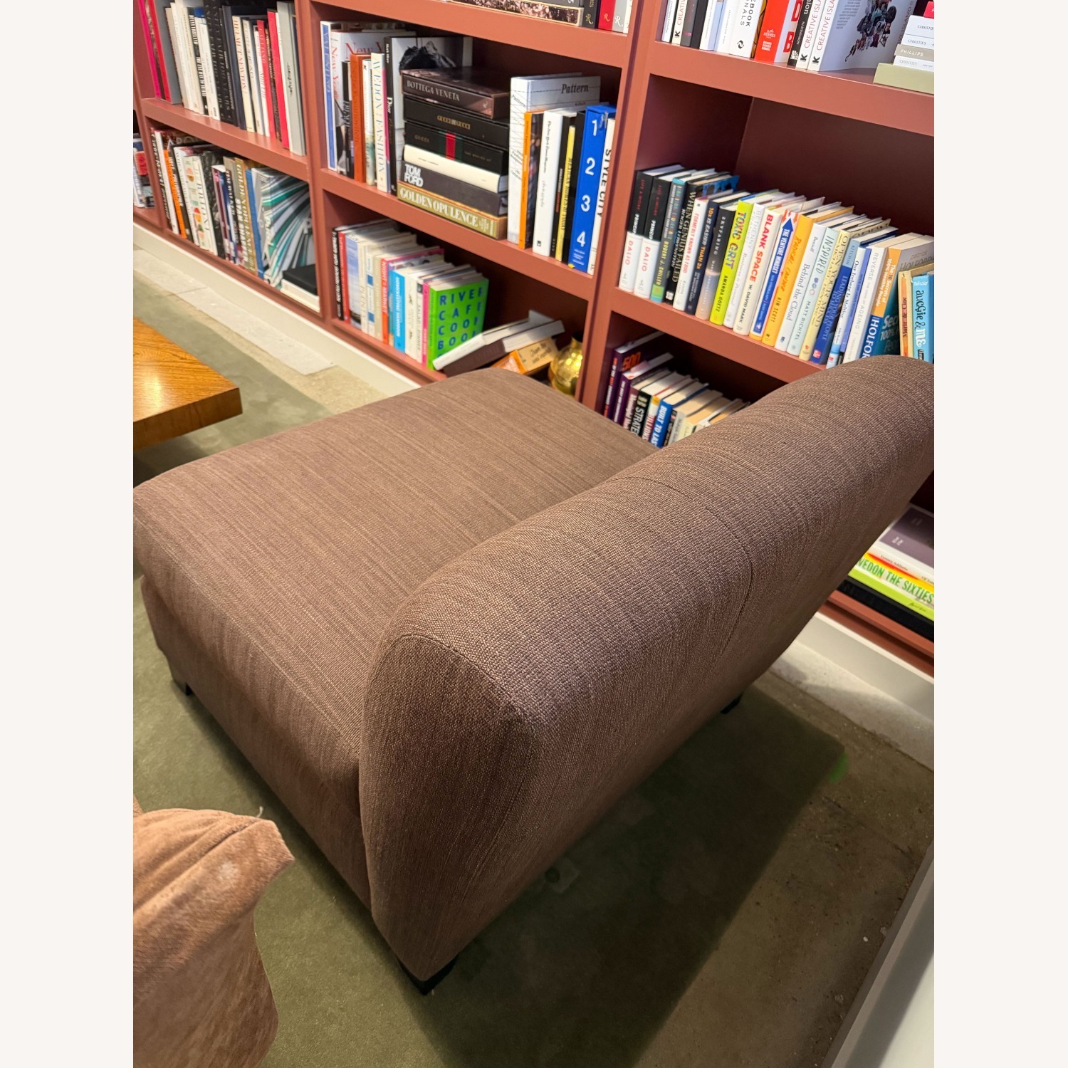 Dark Brown Fabric Accent Chair - image-3