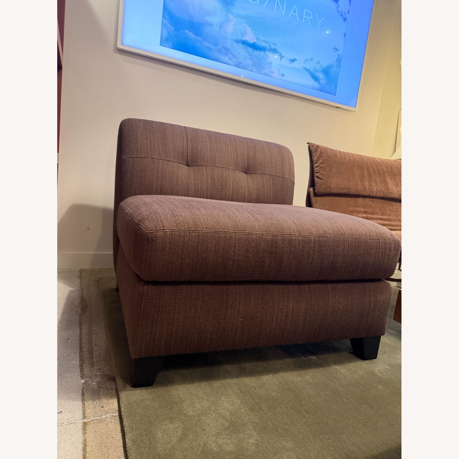Dark Brown Fabric Accent Chair - image-2