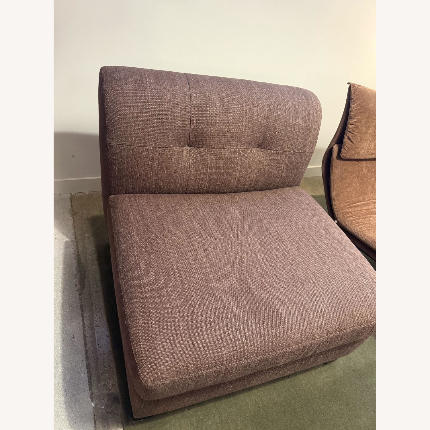 Dark Brown Fabric Accent Chair - image-4