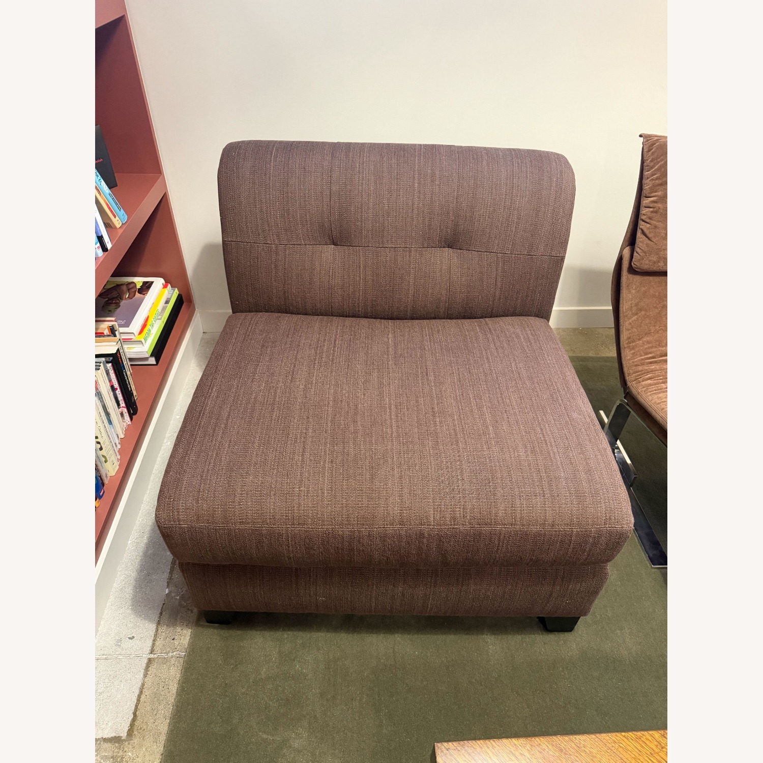 Dark Brown Fabric Accent Chair - image-1