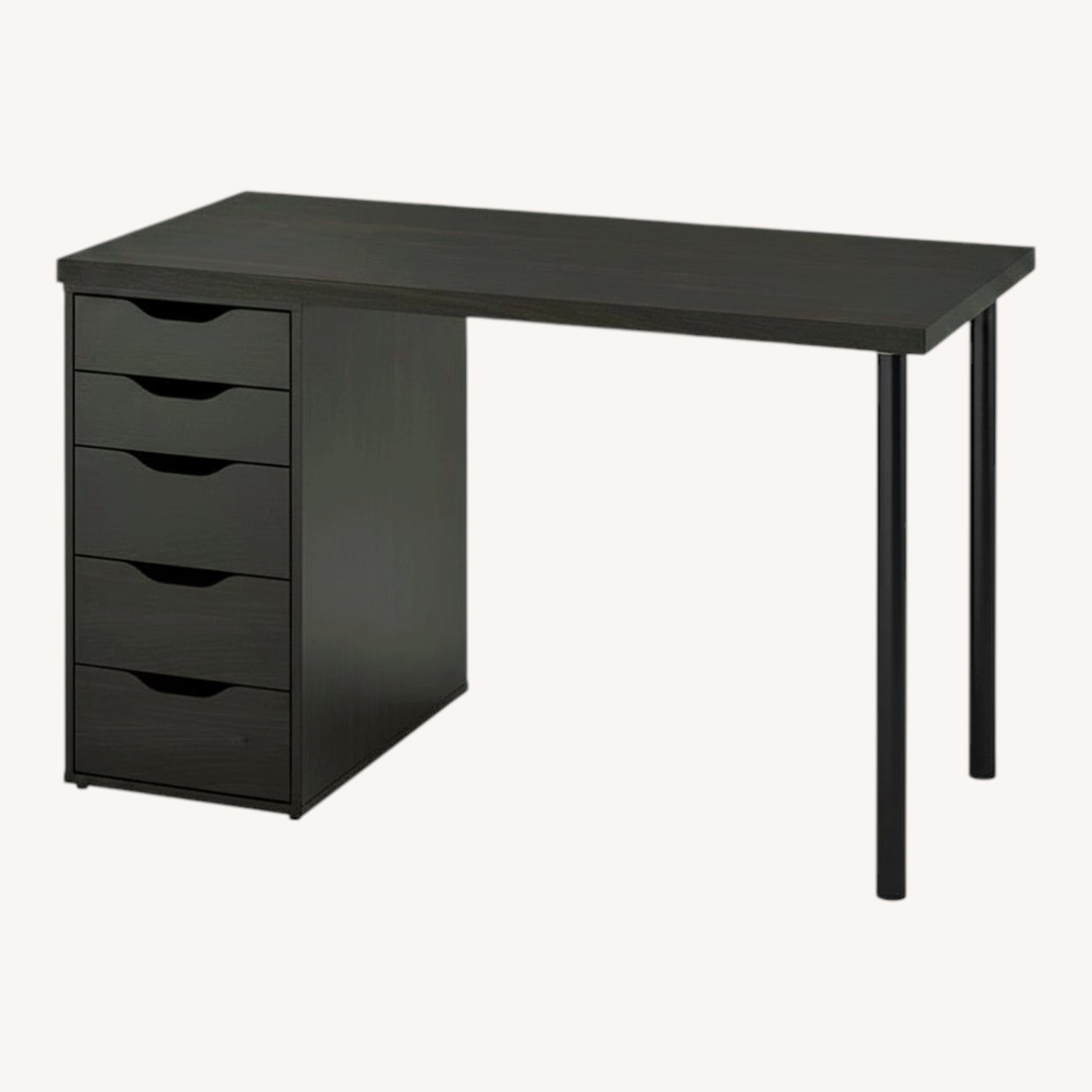 Hudson Yards Black Desk With Drawers - image-0