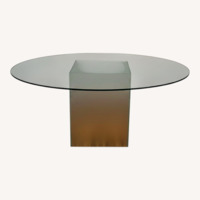 Custom Crafted Oval Glass Dining Table