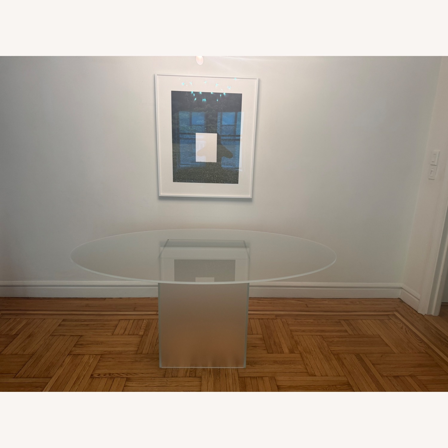 Custom Crafted Oval Glass Dining Table - image-4