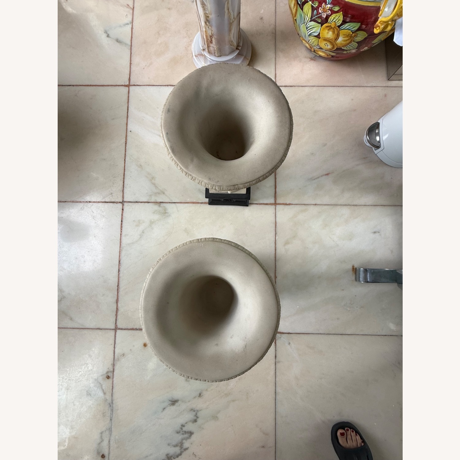 Antique Borghese Vase Set Of 2 Black Metal Décor - image-4