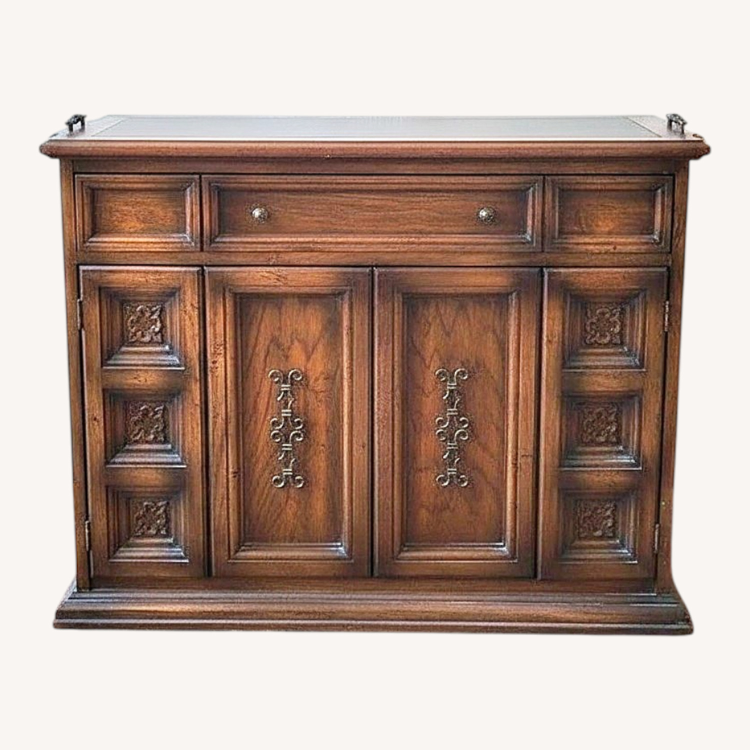 Vintage/Antique Dark Brown Wood Sideboard - image-0