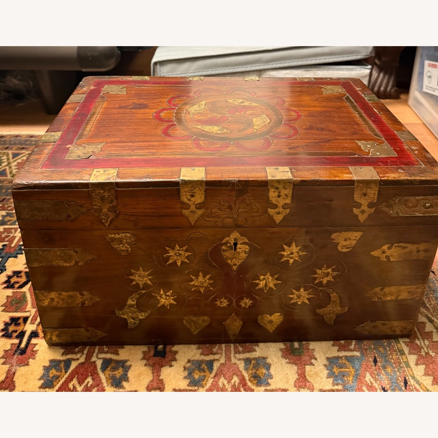 Burmese Teak Wood Chest - image-2