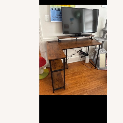 Used Wayfair Dark Brown Wood Desk for sale on AptDeco