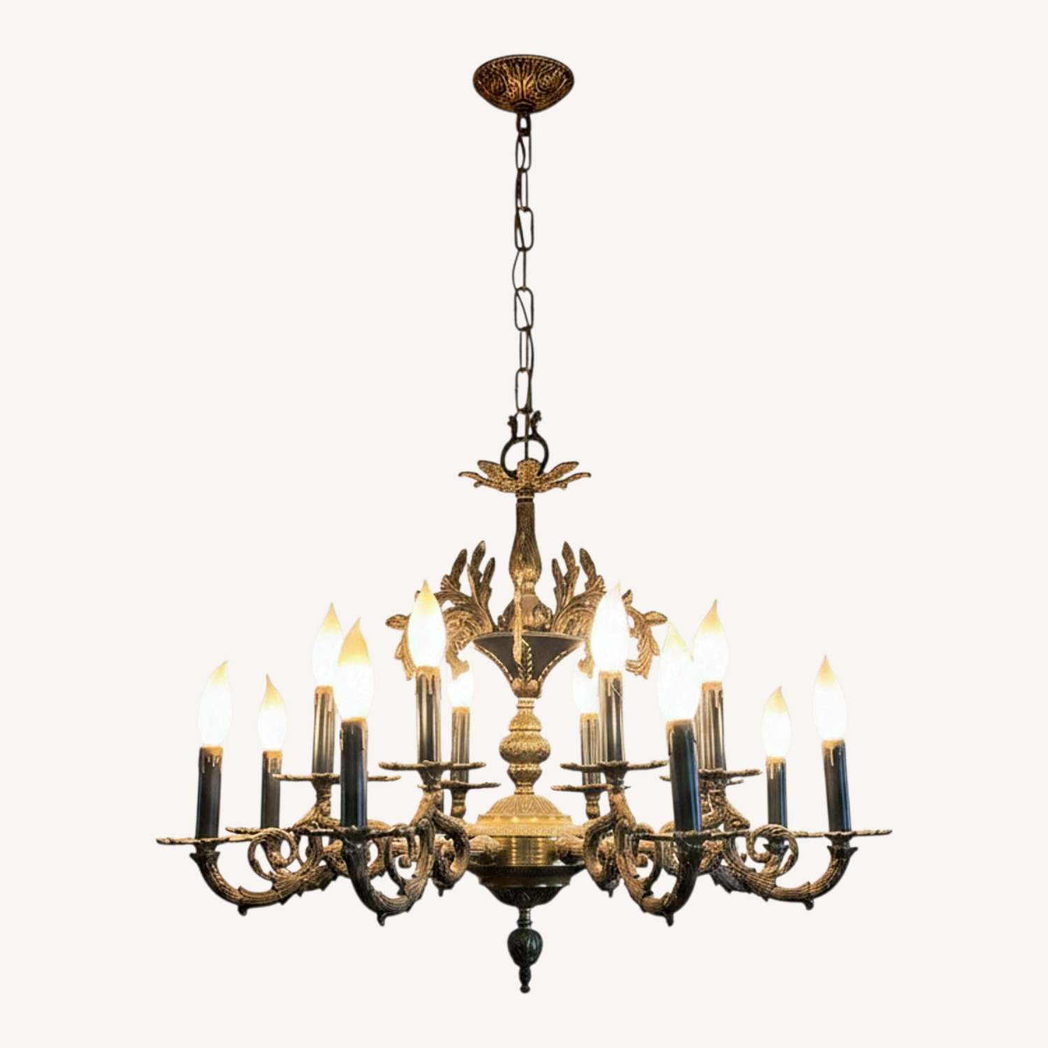 Antique Gold Brass Ceiling Lamp - image-0