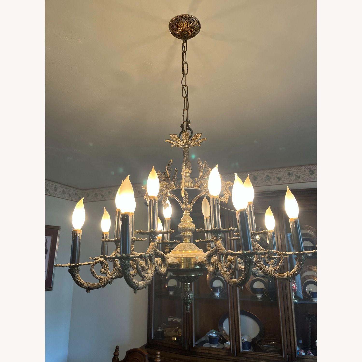 Antique Gold Brass Ceiling Lamp - image-1