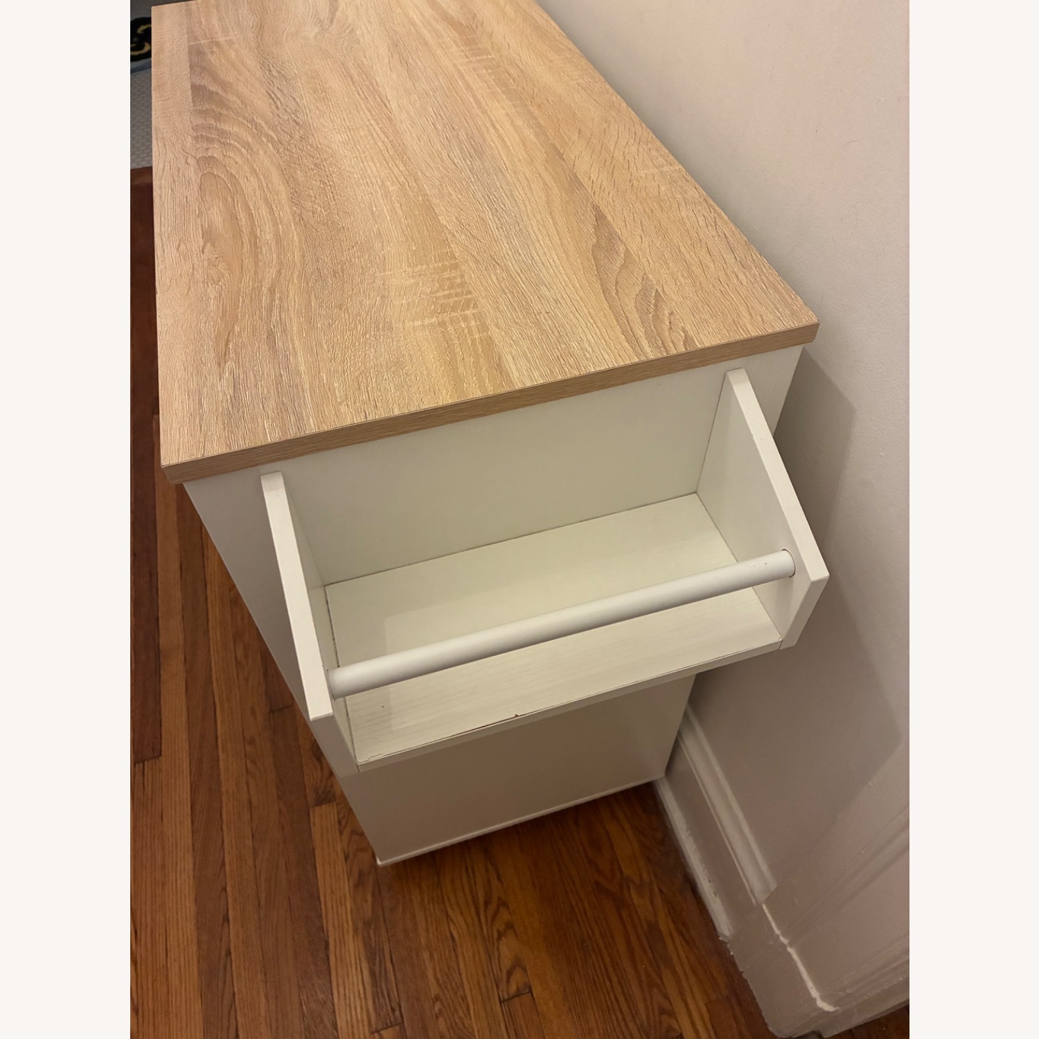 Amazon White Wood Bar Cart - image-5