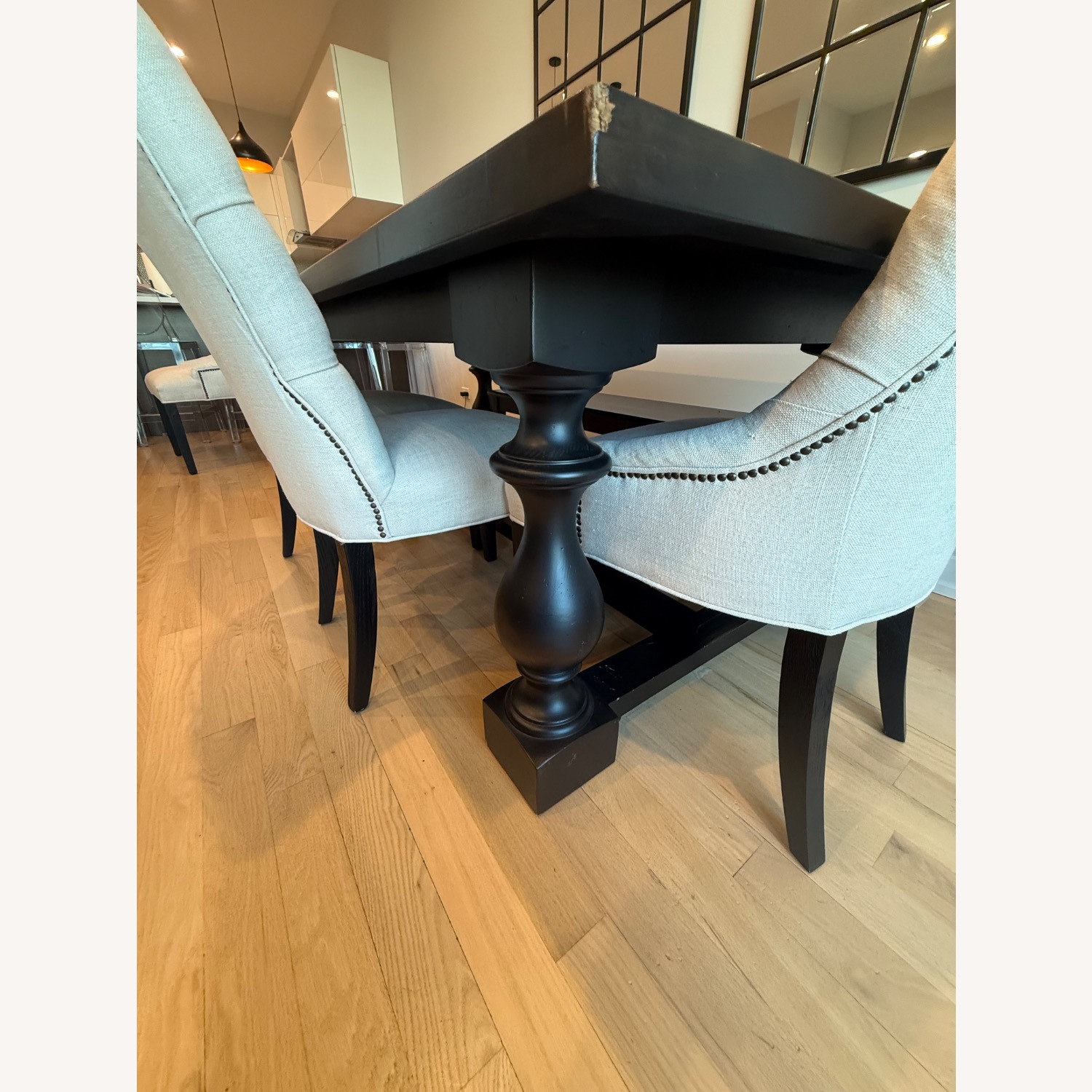 Restoration Hardware Black Wood Dining Set - image-4