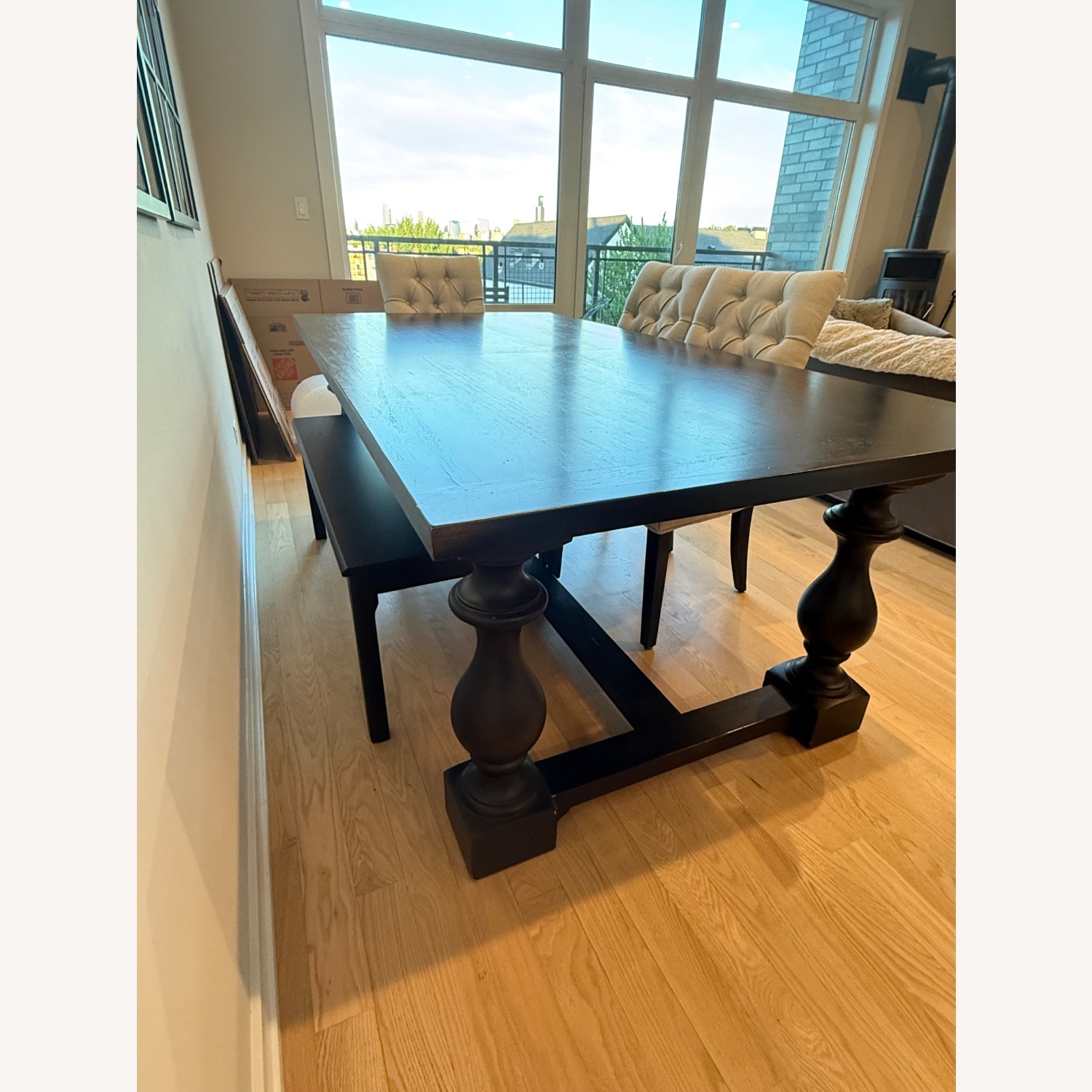 Restoration Hardware Black Wood Dining Set - image-1