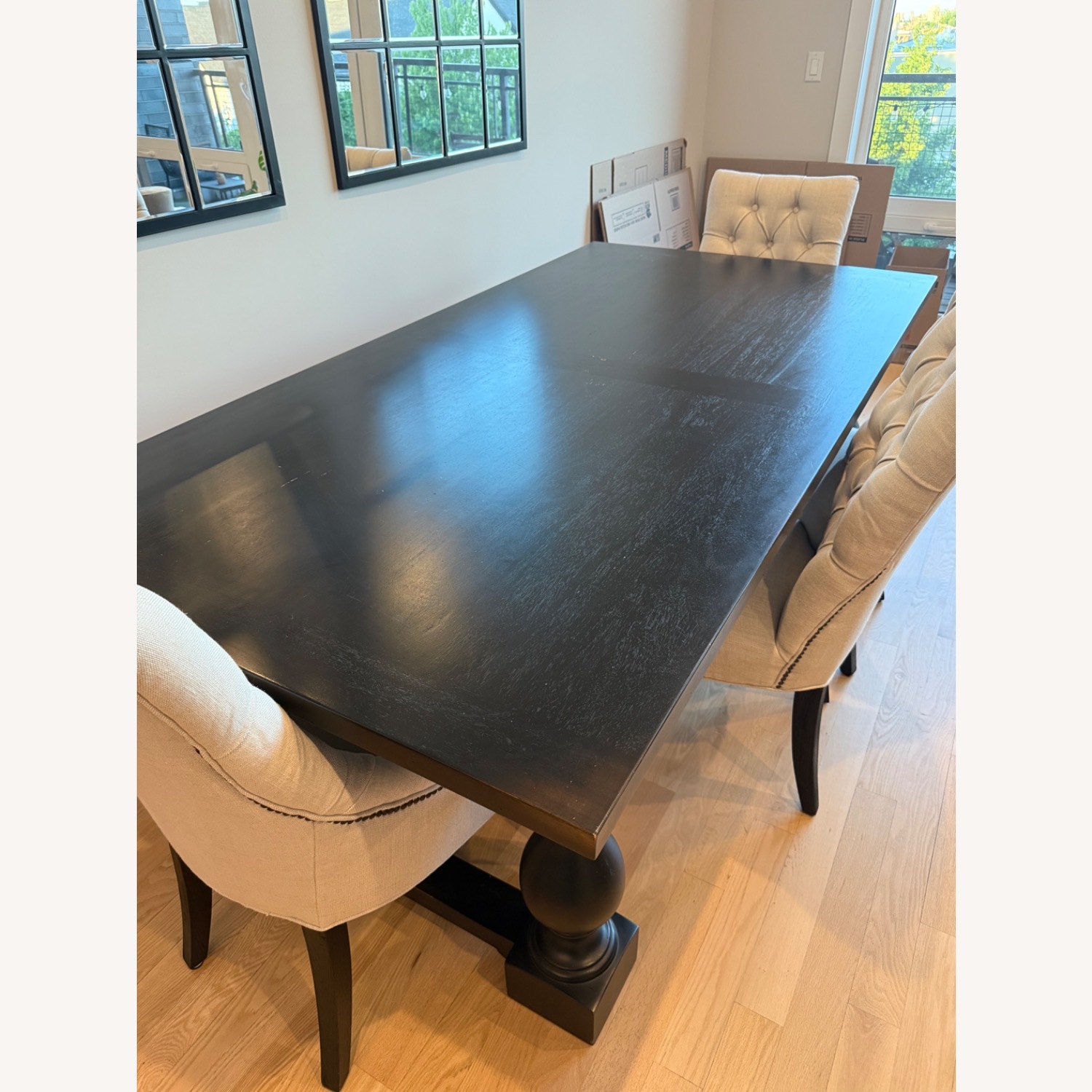 Restoration Hardware Black Wood Dining Set - image-2