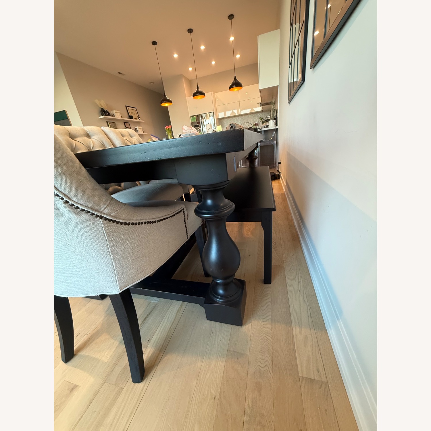 Restoration Hardware Black Wood Dining Set - image-7