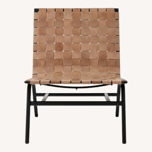 Used Pottery Barn Shay Woven Leather Accent Chair for sale on AptDeco