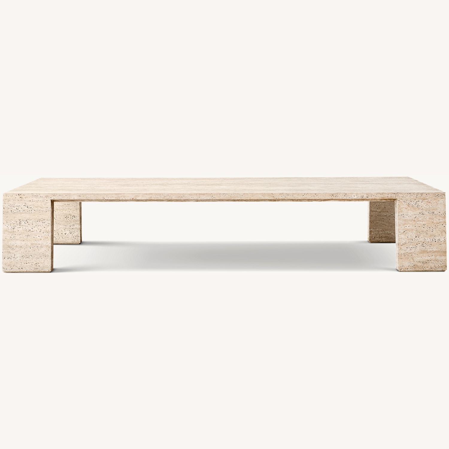 Restoration Hardware Wyeth Travertine Rectangular Coffee Table - image-0
