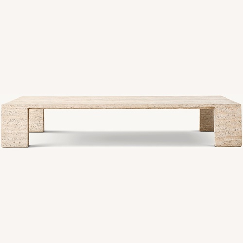 Used Restoration Hardware Wyeth Travertine Rectangular Coffee Table for sale on AptDeco